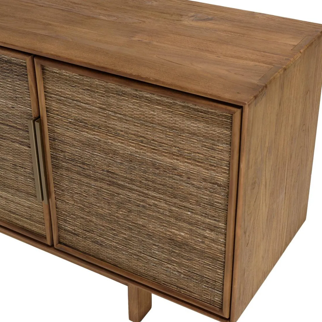 Buffet en bois de teck recyclé naturel 4 portes