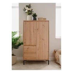 Buffet Haut 2 Portes 2 Tiroirs et 2 étagères PLOCK