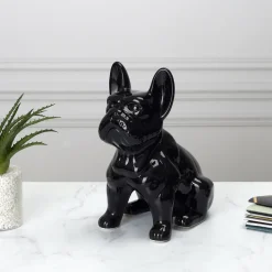 Bulldog en Céramique Noir 20cm