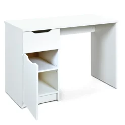 Bureau à glissières métalliques Blanc MAURATI