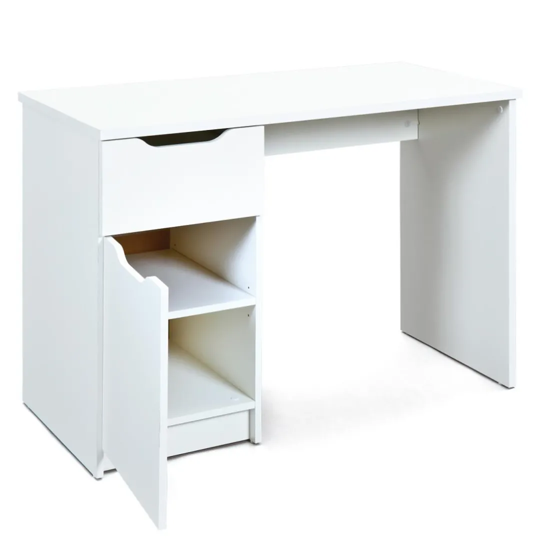 Bureau à glissières métalliques Blanc MAURATI