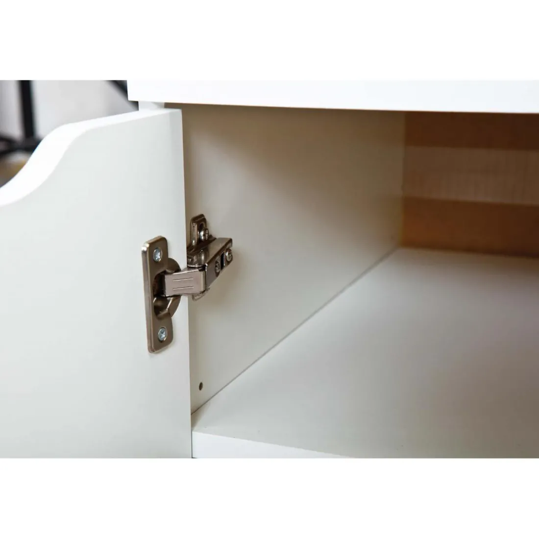 Bureau à glissières métalliques Blanc MAURATI