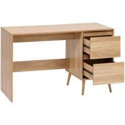 Bureau 2 tiroirs Abana bois clair
