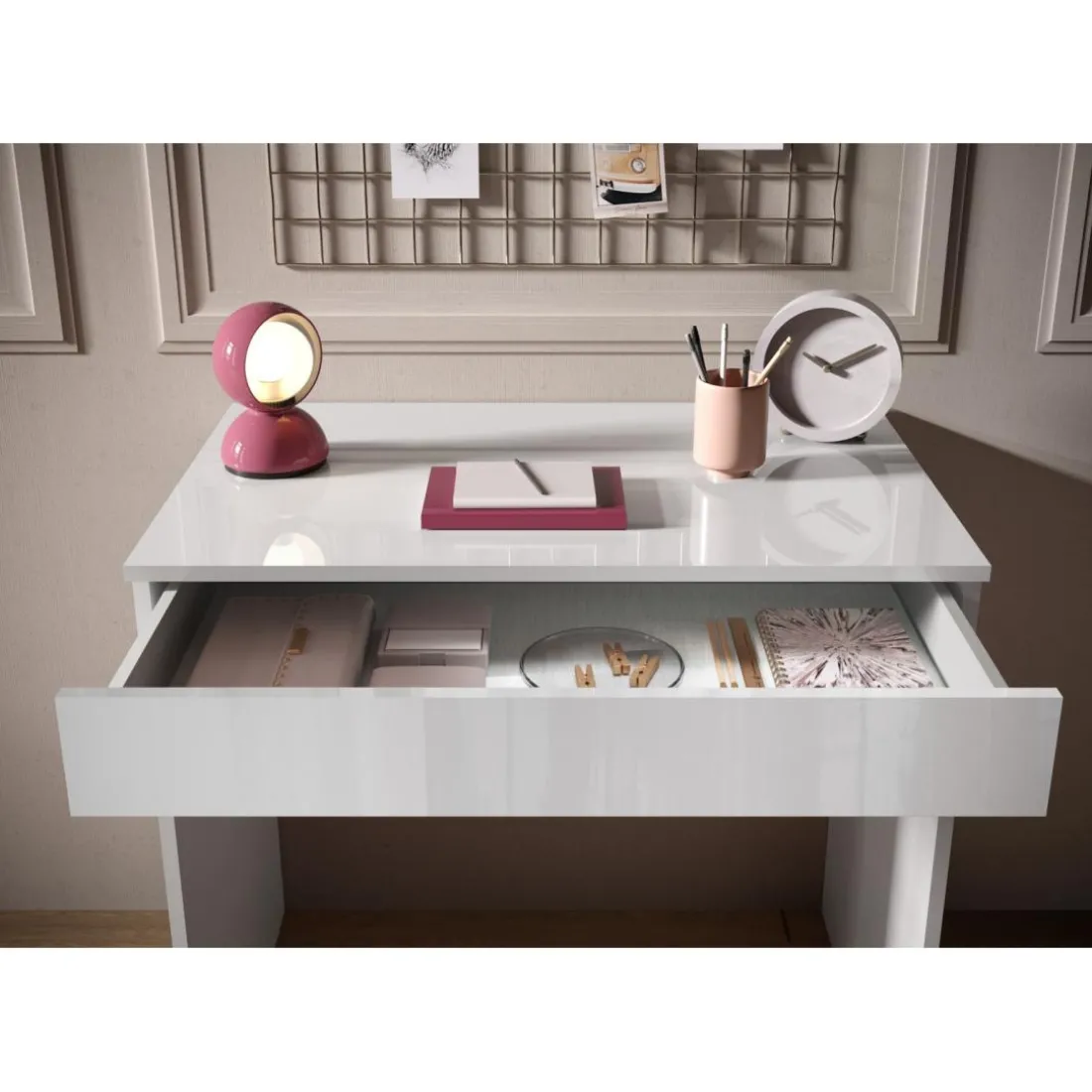 Bureau a Panneau de particules blanc