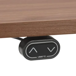 Bureau assis debout électrique 'TRONIK' noir avec plateau en bois finition Noyer