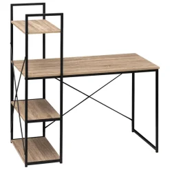 Bureau avec étagères Noir