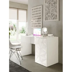 Bureau blanc laqué Panneau de particules