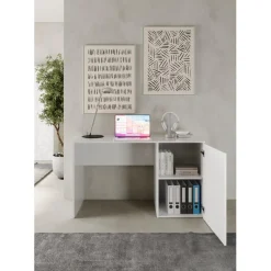Bureau blanc laqué Panneau de particules