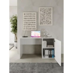 Bureau blanc laqué Panneau de particules
