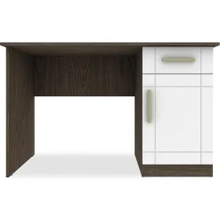 Bureau 120cm Chêne Foncé Et Blanc