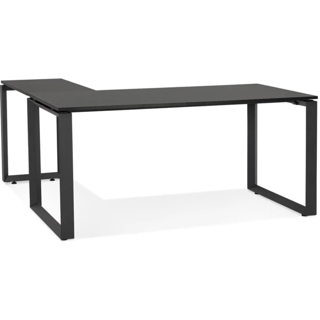 Bureau d'angle design 'BAKUS' en bois et métal noir