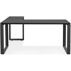 Bureau d'angle design 'BAKUS' en bois et métal noir