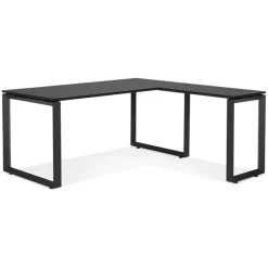 Bureau d'angle design 'BAKUS' en bois et métal noir