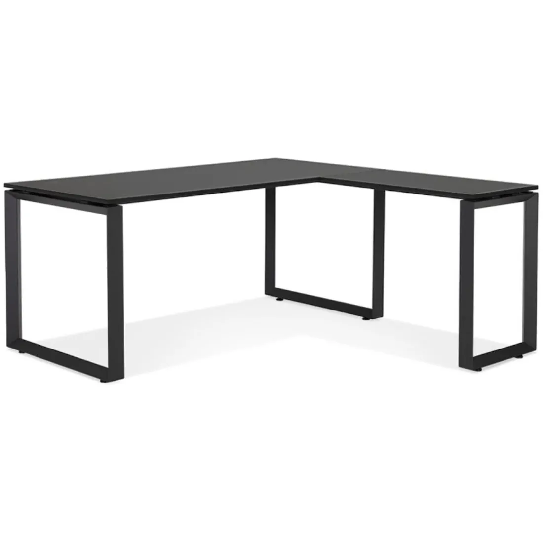 Bureau d'angle design 'BAKUS' en bois et métal noir