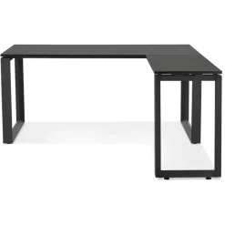 Bureau d'angle design 'BAKUS' en bois et métal noir