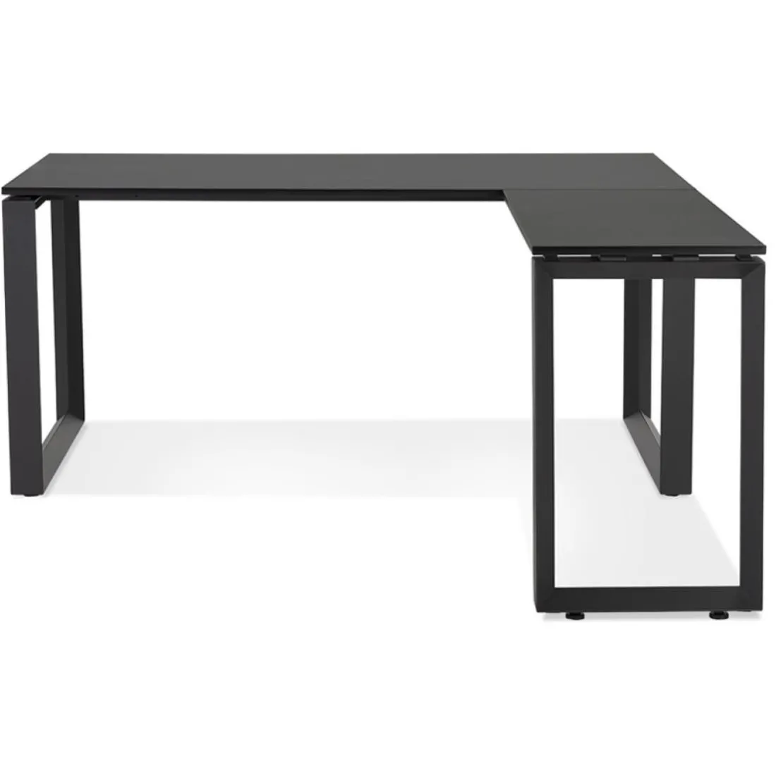 Bureau d'angle design 'BAKUS' en bois et métal noir