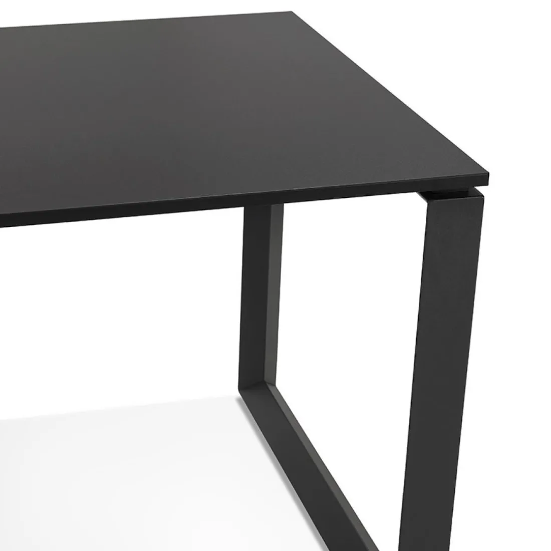 Bureau d'angle design 'BAKUS' en bois et métal noir