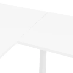 Bureau d'angle design 'BAKUS' en bois et métal blanc