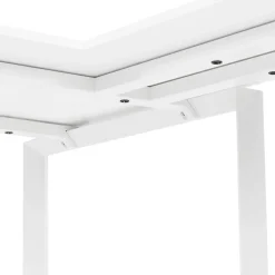 Bureau d'angle design 'BAKUS' en bois et métal blanc