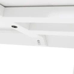 Bureau d'angle design 'BAKUS' en bois et métal blanc