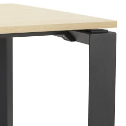 Bureau d'angle design 'BAKUS' en bois finition naturelle et métal noir