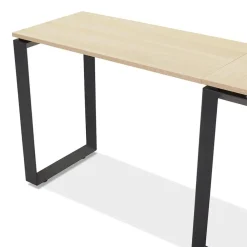 Bureau d'angle design 'BAKUS' en bois finition naturelle et métal noir