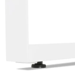 Bureau d'angle design 'BAKUS' en bois finition naturelle et métal blanc