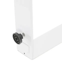 Bureau d'angle design 'BAKUS' en bois finition naturelle et métal blanc