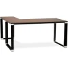 Bureau d'angle design 'XLINE' en bois finition Noyer et métal noir