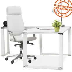 Bureau d'angle design 'XLINE' en bois finition Noyer et métal noir