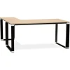 Bureau d'angle design 'XLINE' en bois finition naturelle et métal noir