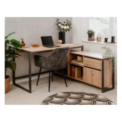 Bureau d'Angle Modulable Décor Chêne Prague