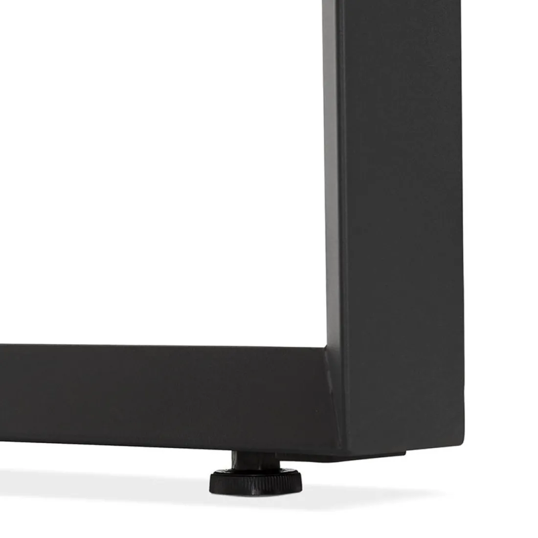 Bureau de direction droit 'GIMINI' en bois finition naturelle et métal noir