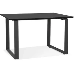 Bureau de direction droit 'GIMINI' en bois et métal noir