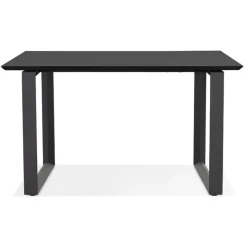 Bureau de direction droit 'GIMINI' en bois et métal noir