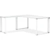 Bureau de direction en angle design 'XLINE' en verre blanc