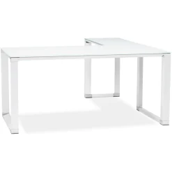 Bureau de direction en angle design 'XLINE' en verre blanc