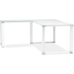 Bureau de direction en angle design 'XLINE' en verre blanc