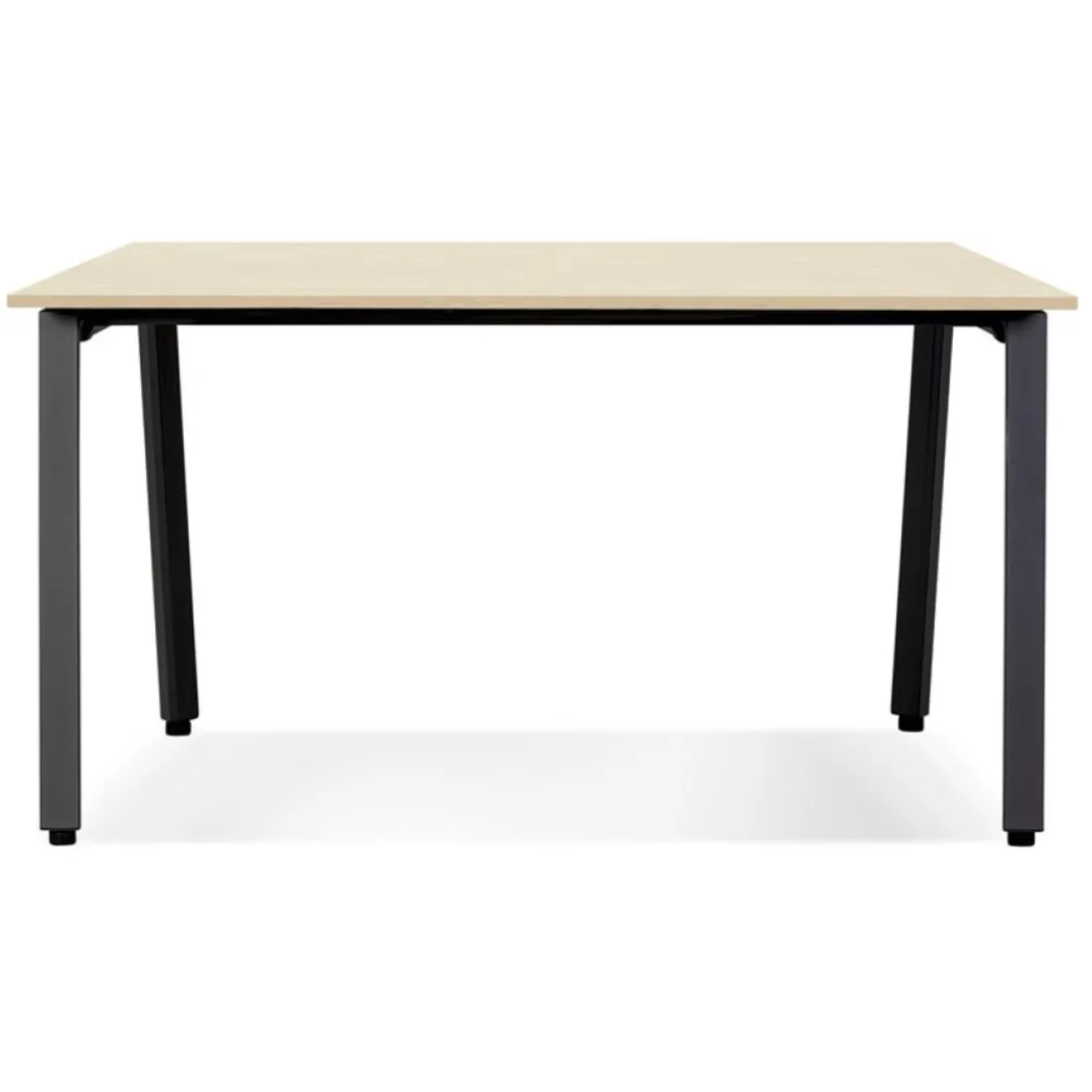 Bureau droit design 'AMADEUS' en bois finition naturelle et métal noir