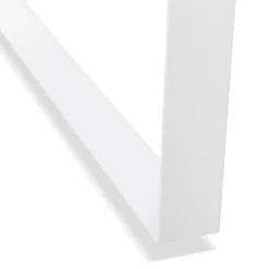 Bureau droit design 'BAKUS' en bois finition naturelle et métal blanc