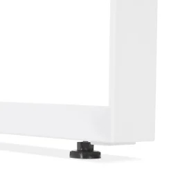 Bureau droit design 'BAKUS' en bois finition naturelle et métal blanc