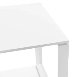 Bureau droit design 'BAKUS' en bois et métal blanc