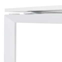 Bureau droit design 'BAKUS' en bois et métal blanc