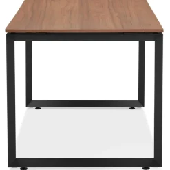 Bureau droit design 'BAKUS' en bois finition Noyer et métal noir