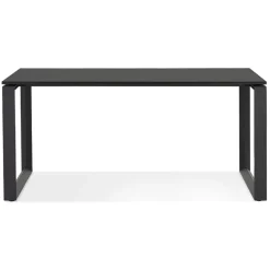 Bureau droit design 'BAKUS' en bois et métal noir