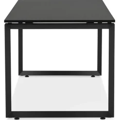 Bureau droit design 'BAKUS' en bois et métal noir