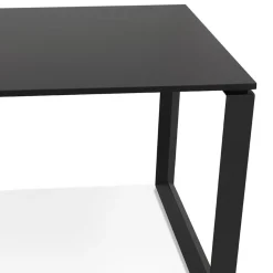 Bureau droit design 'BAKUS' en bois et métal noir