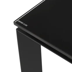 Bureau droit design 'BAKUS' en verre et métal noir