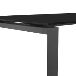 Bureau droit design 'BAKUS' en verre et métal noir