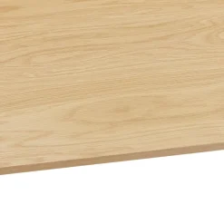 Bureau droit design 'SALMON' en bois finition naturelle et métal blanc